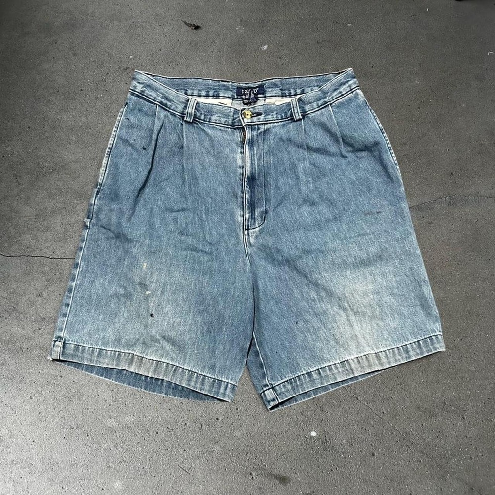 Vintage Izod light wash blue essential denim jean shorts jorts Size 30